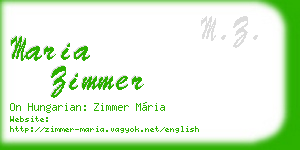 maria zimmer business card
